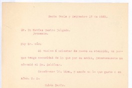 [Carta], 1883 nov. 16 Santa Tecla, El Salvador <a> Matías Castro Delgado