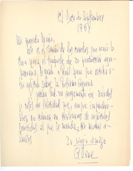 [Carta] 1969 nov. 12, Santiago, Chile [a] María Romero