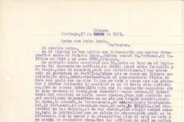 [Carta] 1921 feb. 1, Santiago, Chile [a] Pedro Prado