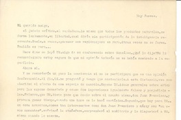 [Carta] c.1921, Santiago, Chile [a] Pedro Prado