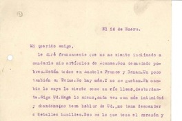 [Carta] c.1923 ene. 26, Santiago, Chile [a] Augusto Winter