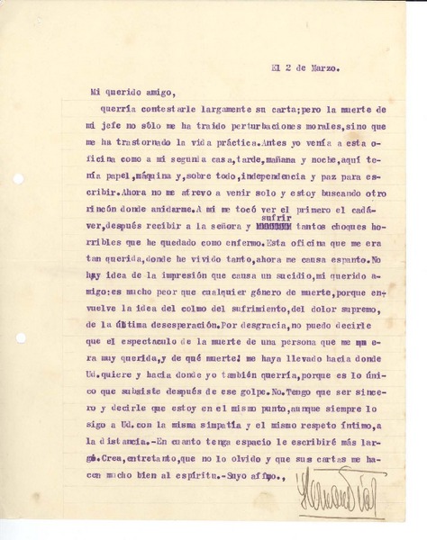 [Carta] 1923 mar. 2, Santiago, Chile [a] Augusto Winter