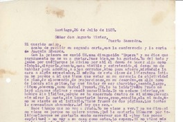 [Carta] 1923 jul. 26, Santiago, Chile [a] Augusto Winter