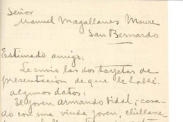 [Carta] c. 1920, Santiago, Chile [a] Manuel Magallanes Moure