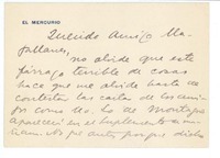 [tarjeta] c. 1920, Santiago, Chile [a] Manuel Magallanes Moure