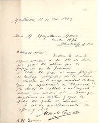 [Carta] 1913 dic. 22, Montevideo, Uruguay [a] Manuel Magallanes Moure