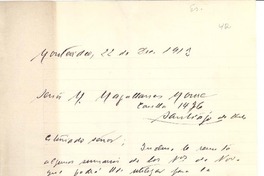 [Carta] 1913 dic. 22, Montevideo, Uruguay [a] Manuel Magallanes Moure