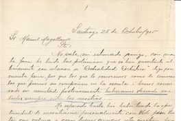 [Carta] 1905 oct. 25, Santiago, Chile [a] Manuel Magallanes Moure