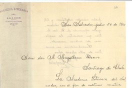 [Carta] 1905 jul. 20, San Salvador [a] Manuel Magallanes Moure