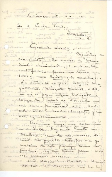 [Carta] 1912 dic. 5, La Serena, Chile [a] Pedro Prado