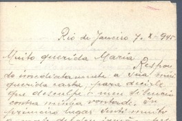 [Carta], 1945 oct. 7 Río de Janeiro, Brasil <a> María Urzúa