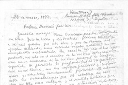 [Carta], 1972 mar. 22 Madrid, España <a> Hernán Galilea