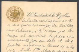 [Tarjeta], 1925 may. 30 Santiago, Chile <a> Guillermo Labarca Hubertson