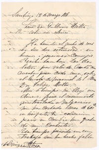 [Carta], 1878 mar. 12 Santiago, Chile <a> Guillermo Matta