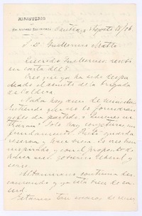 [Carta], 1876 ago. 18 Santiago, Chile <a> Guillermo Matta