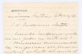 [Carta], 1876 sep. 12 Santiago, Chile <a> Guillermo Matta