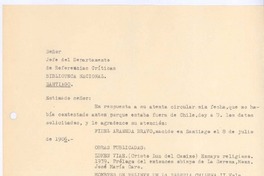 [Carta], 1968 ago. 20 Santiago, Chile <a> Biblioteca Nacional