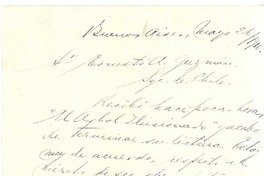 [Carta], 1916 may. 26 Buenos Aires, Argentina <a> Ernesto Guzmán