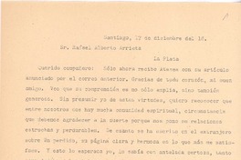 [Carta], c.1918 dic. 17 Santiago, Chile <a> Rafael Alberto Arrieta