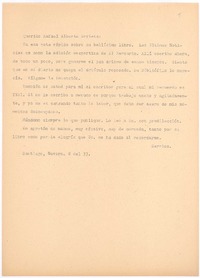 [Carta], 1933 nov. 8 Santiago, Chile <a> Rafael Alberto Arrieta