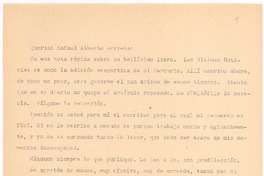 [Carta], 1933 nov. 8 Santiago, Chile <a> Rafael Alberto Arrieta