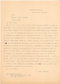 [Carta], 1942 jun. 14 Santiago, Chile <a> Rafael Alberto Arrieta