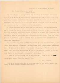 [Carta], 1944 dic. 2 Santiago, Chile <a> Rafael Alberto Arrieta