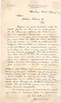 [Carta], 1928 ene. 3 Santiago, Chile <a> Arturo Blanco A.