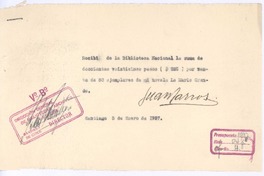 [Recibo], 1937 ene. 5 Santiago, Chile <a>Biblioteca Nacional de Chile