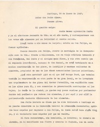 [Carta], 1947 ene. 26 Santiago, Chile <a> Pedro Olmos