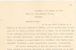[Carta], 1942 ago. 10 Santiago, Chile <a> Roque Esteban Scarpa