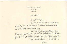 [Carta], 1947 nov. 30 Madrid, España <a> Roque Esteban Scarpa