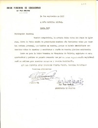 [Carta] 1955 sept., La Paz, [Bolivia] [a] Gabriela Mistral, Nueva York, [EE.UU.]