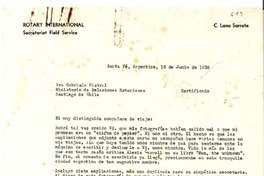 [Carta] 1938 jun. 16, Santa Fé, Argentina [a] Gabriela Mistral, Chile