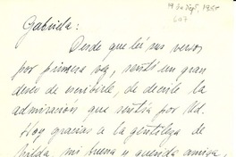 [Carta] 1955 sept. 19, La Paz, Bolivia [a] Gabriela [Mistral]