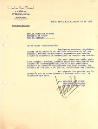 [Carta] 1942 mar. 10, Buenos Aires [a] Gabriela Mistral, Rio de Janeiro