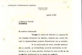 [Carta] 1942 ago. 4, Buenos Aires, [Argentina] [a] Gabriela Mistral, Petrópolis, [Brasil]