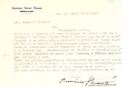 [Carta] 1942 abr. 17, Buenos Aires [a] Gabriela Mistral [Petrópolis, Brasil]