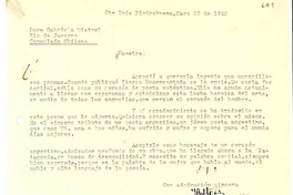 [Carta] 1942 mayo. 25, Santa Cruz, Argentina [a] Gabriela Mistral, Río de Janeyro