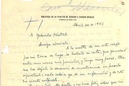 [Carta] 1943 abr. 20, Buenos Aires [a] Gabriela Mistral