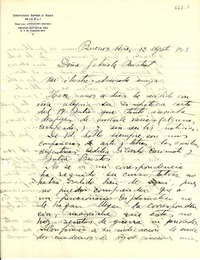 [Carta] 1943 ago. 12, Buenos Aires [a] Gabriela Mistral