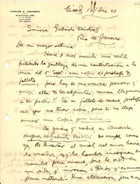 [Carta] 1943 dic. 12, Córdoba, Argentina [a] Gabriela Mistral, Río de Janeiro