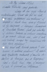 [Carta] 1944 feb. 17, La Paz, Bolivia [a] Gabriela Mistral