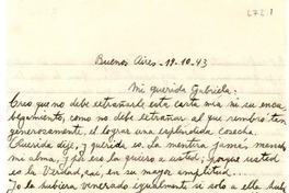 [Carta] 1943 oct. 19, Buenos Aires, [Argrntina] [a] Gabriela Mistral
