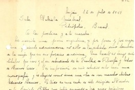 [Carta] 1944 jul. 12, Luján, [Argentina a] Gabriela Mistral, Petrópolis, Brasil