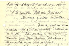 [Carta] 1944 abr. 27, Buenos Aires [a] Gabriela Mistral