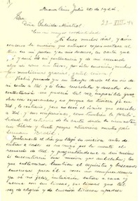 [Carta] 1944 jul. 20, Buenos Aires [a] Gabriela Mistral [Brasil]