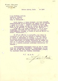 [Carta] 1944 jun., Buenos Aires, [Argentina] [a] Gabriela Mistral