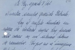 [Carta] 1944 ago. 8, La Paz, [Bolivia a] Gabriela Mistral