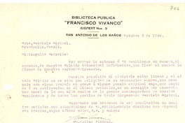 [Carta] 1944 oct. 3, San Antonio de los Baños, [Argentina a] Gabriela Mistral, Petrópolis, [Brasil]